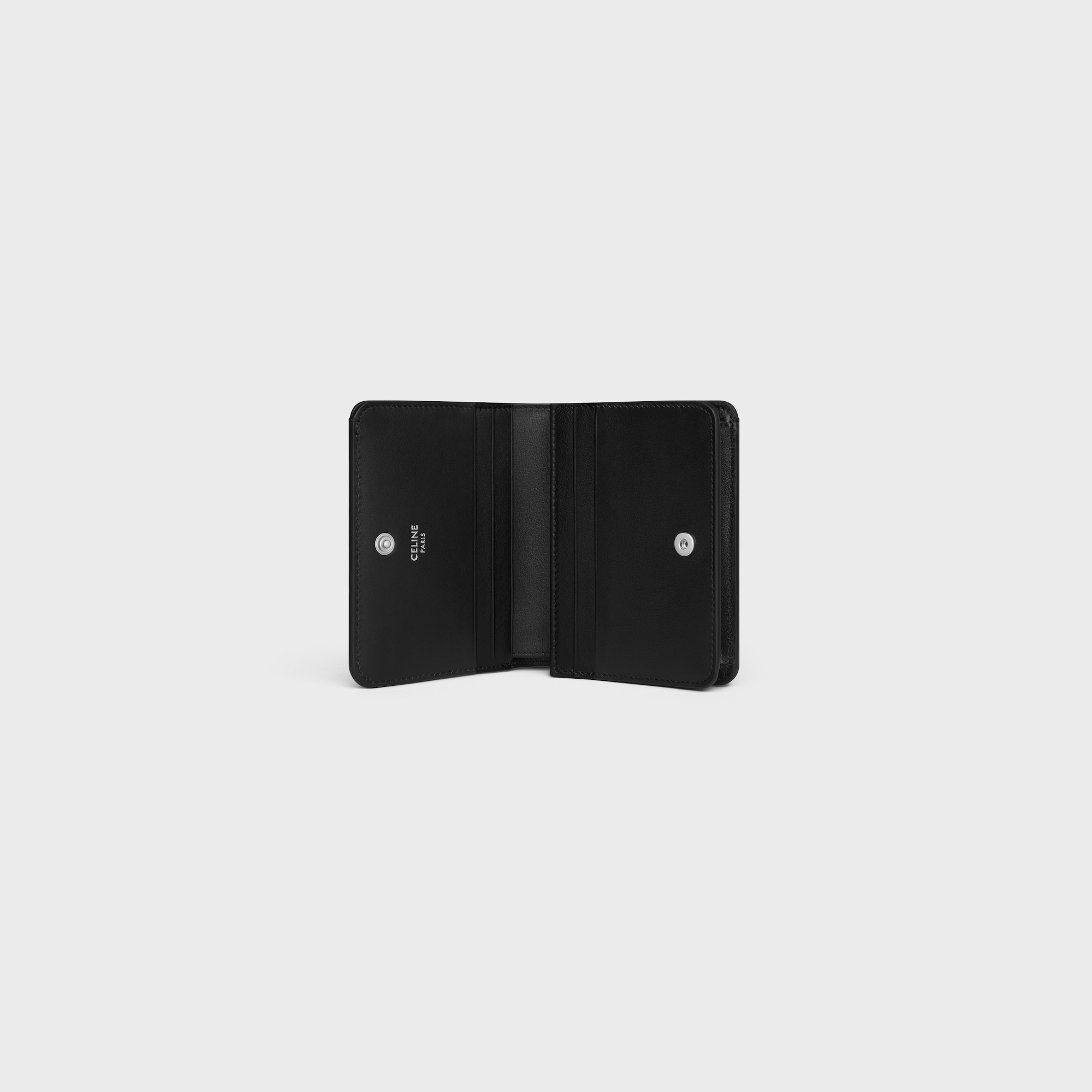 TRIOMPHE COMPACT WALLET IN SHINY CALFSKIN BLACK - Image 4